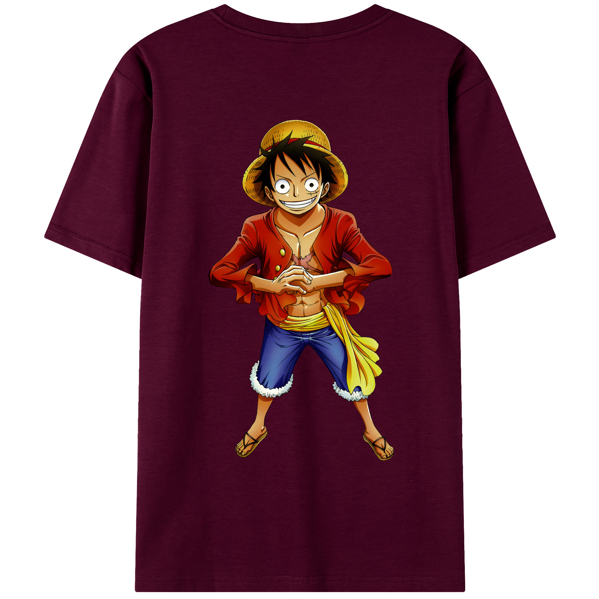 ワンピース モンキー・D・ルフィ ONE PIECE Monkey D. Luffy レディース半袖Tシャツ(バックプリント)